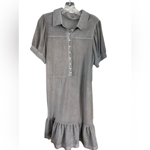 New POL Mystic Grey Preppy Flounce Hem Dress - Picture 7 of 11